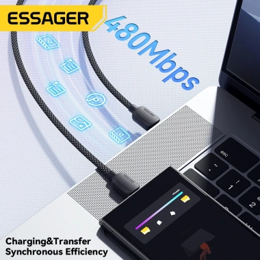 Essager Cáp sạc 7A USB-A sang Type-C 100W sạc nhanh cho Xiaomi - Giá chỉ 81.000đ
