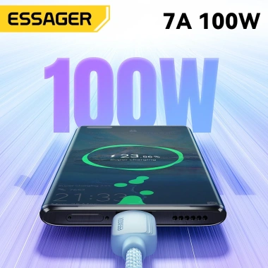 Essager Cáp sạc 7A USB-A sang Type-C 100W sạc nhanh cho Xiaomi - Giá chỉ 81.000đ