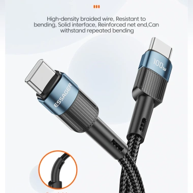 Essager Cáp sạc nhanh PD 60W/100W Type-C to C cho Xiaomi, Samsung - Gia 60.000 VND 3