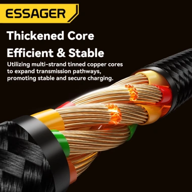 Essager Cáp sạc nhanh USB Type-C 2 trong 1 cho điện thoại và laptop, nâng cấp tốc độ 6