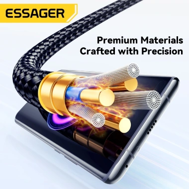 ESSAGER Cáp USB Type C 120W Sạc nhanh 6A cho Xiaomi Giá chỉ 90.000₫