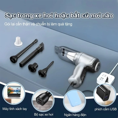 ESSONIO Máy hút bụi ô tô siêu mạnh, nhẹ gọn cho gia đình, khuyến mãi 199.000₫