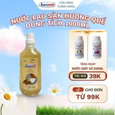 EuroOne Nước Lau Sàn Đa Năng Hương Quế Thiên Nhiên 1.000g - Khử Khuẩn, Sạch Sâu, Thơm Lâu, Khô Nhanh Giá 29.000 VND