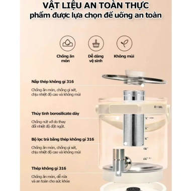 EXYT Ấm 3L - 9 Chức Năng, Giữ Nhiệt 24h, 1.000W, Quà Tặng Gia Đình Văn Phòng 7 EXYT Ấm 3L - 9 Chức Năng, Giữ Nhiệt 24h, 1.000W, Quà Tặng Gia Đình Văn Phòng 7