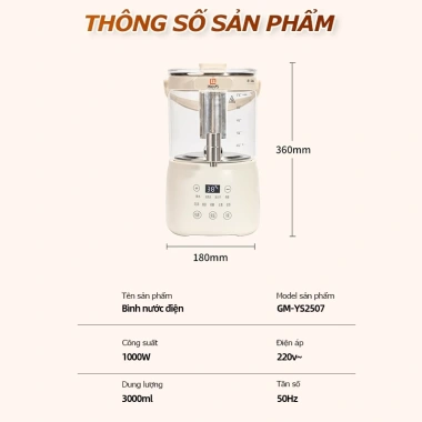 EXYT Ấm 3L - 9 Chức Năng, Giữ Nhiệt 24h, 1.000W, Quà Tặng Gia Đình Văn Phòng 9 EXYT Ấm 3L - 9 Chức Năng, Giữ Nhiệt 24h, 1.000W, Quà Tặng Gia Đình Văn Phòng 9