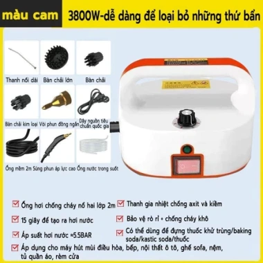 EXYT Máy Hơi Nước Cầm Tay 105°C, 6 Mức Áp, Phun 15s, Đầu Chổi Đa Năng - Diệt Khuẩn, Làm Sạch Toàn Diện 10 EXYT Máy Hơi Nước Cầm Tay 105°C, 6 Mức Áp, Phun 15s, Đầu Chổi Đa Năng - Diệt Khuẩn, Làm Sạch Toàn Diện 10