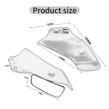 Fairing điều chỉnh cho Kawasaki ZX25R, ZX10R, ZX6R - cánh lướt gió và gương 7