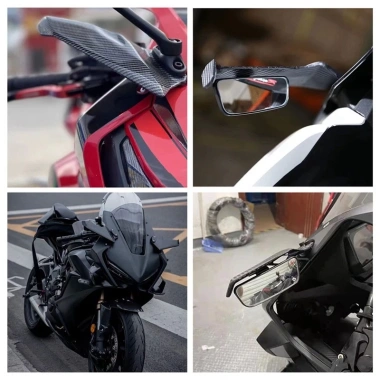 Fairing Universal cánh lướt gió có gương ABS điều chỉnh – phù hợp Honda CBR650R, Yamaha R1/R6, T‑MAX530 – 720.500₫