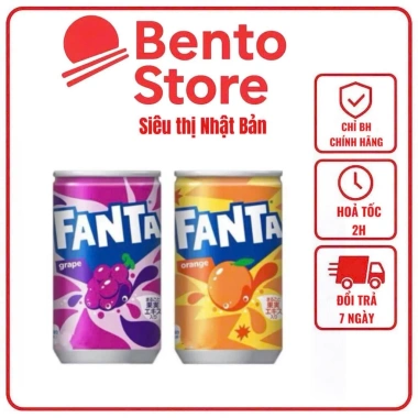 Fanta Mini Nhật Bản 160ml Vị Cam/Nho – Lon Nhỏ Tiện Lợi, Hương Trái Cây Sảng Khoái, 17.500₫