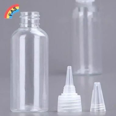 FAS Chai Nhỏ Giọt Bóp Nhựa Trong Suốt 10‑200ml Nắp Vít Mắt, Hộp Đựng Mực Dầu 4