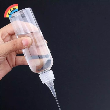 FAS Chai Nhỏ Giọt Bóp Nhựa Trong Suốt 10‑200ml Nắp Vít Mắt, Hộp Đựng Mực Dầu 5