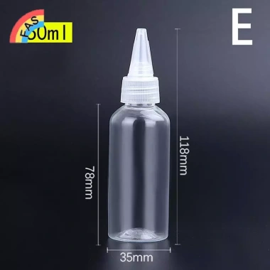 FAS Chai Nhỏ Giọt Bóp Nhựa Trong Suốt 10‑200ml Nắp Vít Mắt, Hộp Đựng Mực Dầu 9