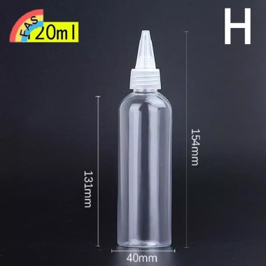 FAS Chai Nhỏ Giọt Bóp Nhựa Trong Suốt 10‑200ml Nắp Vít Mắt, Hộp Đựng Mực Dầu 13