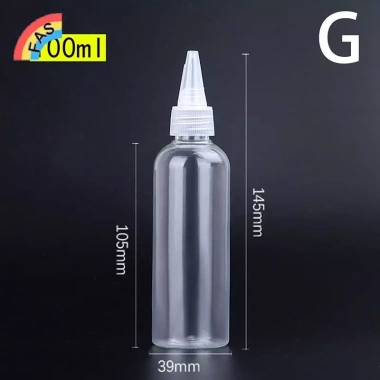 FAS Chai Nhỏ Giọt Bóp Nhựa Trong Suốt 10‑200ml Nắp Vít Mắt, Hộp Đựng Mực Dầu 14