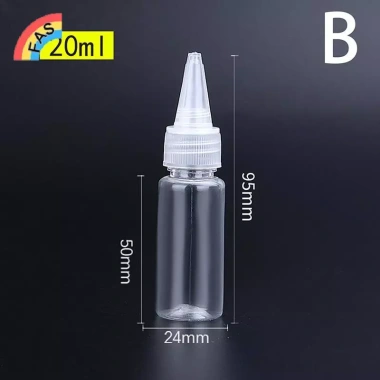 FAS Chai Nhỏ Giọt Bóp Nhựa Trong Suốt 10‑200ml Nắp Vít Mắt, Hộp Đựng Mực Dầu 16