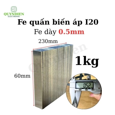 Fe Quấn Biến Áp I20 Dày 0.5mm FE Chữ I 60mm Linh Kiện Quỳnh Diễn Giá 79.000đ