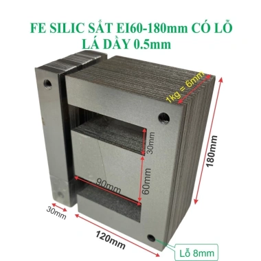 Fe Silic Sắt EI60mm 180mm Lỗ Biến Áp 220V - Linh Kiện Điện Tử Chất Lượng 1kg