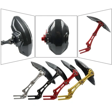 FENDER KUNHEV Chắn bùn bánh sau sợi Carbon điều chỉnh, lắp đặt nhanh - Bảo vệ xe máy & xe điện