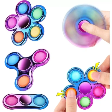 Fidget Spinner Cầu Vồng - Giảm Căng Thẳng, Đồ Chơi Tay Cho Trẻ và Người Lớn