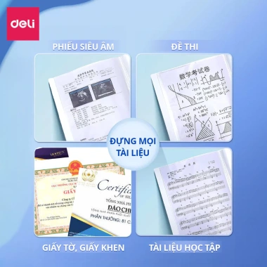File lá tài liệu 30-40 túi siêu âm pastel A4 Deli học sinh cute - chỉ 39.000 5 File lá tài liệu 30-40 túi siêu âm pastel A4 Deli học sinh cute - chỉ 39.000 5