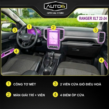 Film PPF Ford Ranger 2.022-2.025 Dán nội thất, chống xước, khôi phục xước cũ, giá 306.000₫