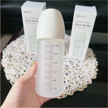 Flash Sale Bình sữa Moyuum thủy tinh tráng silicon cao cấp 150ml-240ml Hàn Quốc - Hàng chính hãng, giá 110k 8
