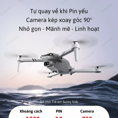 Flycam 4DRC F10 Pro GPS Định Vị, Tự Quay Về, Phạm Vi 1.000m, Camera Kép – Sunny Kids