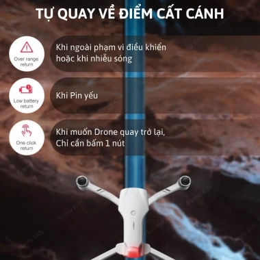 Flycam 4DRC F10 Pro GPS Định Vị, Tự Quay Về, Phạm Vi 1.000m, Camera Kép – Sunny Kids 5