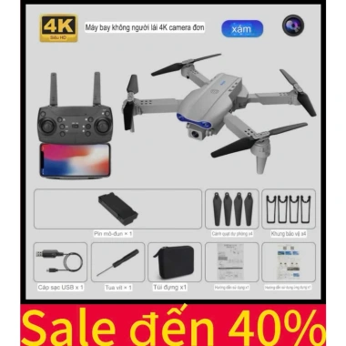 Flycam Drone 360 cuộn 2 bộ pin phụ kiện bảo hộ, chụp ảnh video 4K HD - Giá 550.000₫