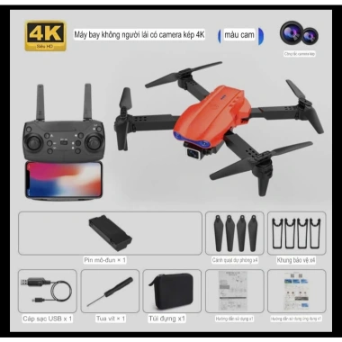 Flycam Drone 360 cuộn 2 bộ pin phụ kiện bảo hộ, chụp ảnh video 4K HD - Giá 550.000₫