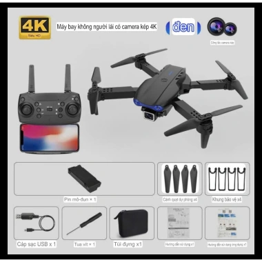 Flycam Drone 360 cuộn 2 bộ pin phụ kiện bảo hộ, chụp ảnh video 4K HD - Giá 550.000₫