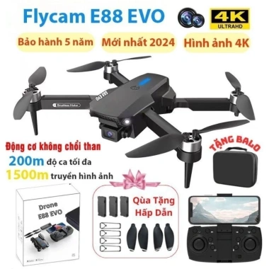 Flycam e88 EVO máy bay điều khiển từ xa camera 4K bay cao 200m tầm xa 1.500m giảm giá