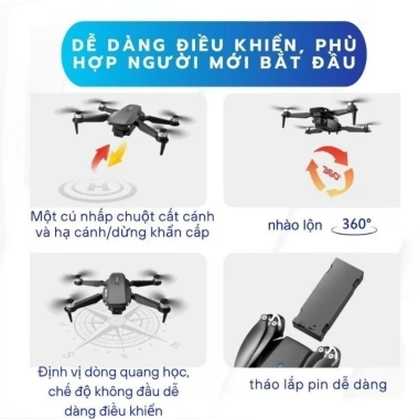 Flycam e88 EVO máy bay điều khiển từ xa camera 4K bay cao 200m tầm xa 1.500m giảm giá 4