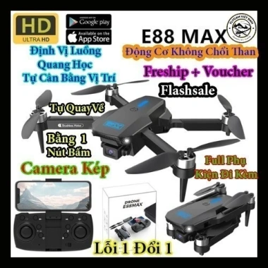 Flycam E88 Max 4K Kép Wifi – Điều Khiển Từ Điện Thoại, Quay Phim & Chụp Ảnh Full HD