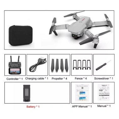 Flycam E88/K3 4K 1.800mAh - máy bay điều khiển từ xa, tặng túi đựng, 406.000₫