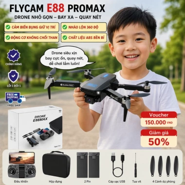 Flycam Giá Rẻ E88 MAX PIycam Mini Bay Không Người Lái Camera Kép 4K Tránh Va Chạm 2