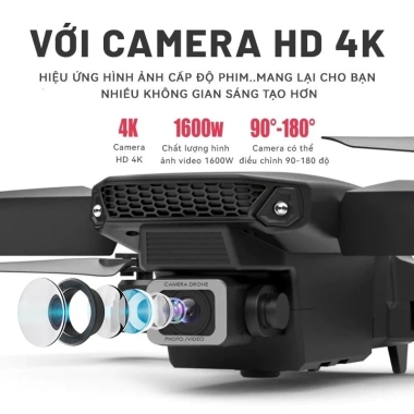 Flycam Mini 4K E88 Pro - 2 Camera Full HD, Túi Chống Sốc, Giá chỉ 250.000₫