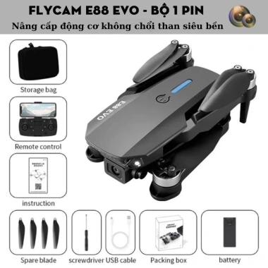 Flycam Mini E88 máy bay giá rẻ, đông cơ không chổi than, camera 4K chỉ 440.000đ 10