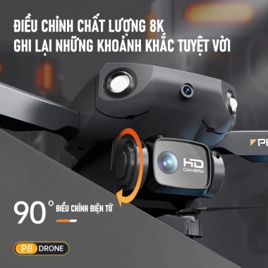 Flycam P8 Drone Mini - Máy bay điều khiển từ xa, động cơ không chổi than, tránh chướng ngại vật, 609.000đ