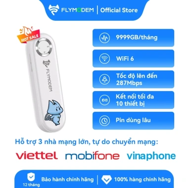 Flymodem WiFi 6 287Mbps - Phát WiFi không dây không sim, hỗ trợ 3 nhà mạng Viettel - bảo hành chính hãng, giá ưu đãi 539.000₫