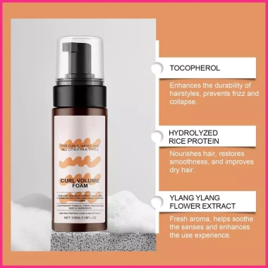 Foam Mousse Tóc Gợn Sóng 100ml - Tăng Bồng, Giữ Nếp Lâu, Bữa Tiệc & Du Lịch Tại Nhà buraivn 2