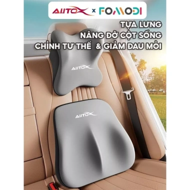 Fomodi bộ gối đầu tựa lưng ô tô - giảm đau cổ vai gáy, thắt lưng, cao su non cotton thoáng khí - 98.999đ 4