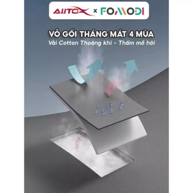 Fomodi bộ gối đầu tựa lưng ô tô - giảm đau cổ vai gáy, thắt lưng, cao su non cotton thoáng khí - 98.999đ 6