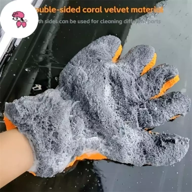 FOT Khăn Rửa Đánh Bóng Microfiber Sang Trọng Găng Tay San Hô Lông Cừu Rửa Xe 74.140₫