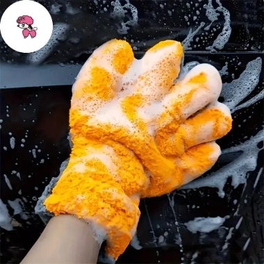 FOT Khăn Rửa Đánh Bóng Microfiber Sang Trọng Găng Tay San Hô Lông Cừu Rửa Xe 74.140₫