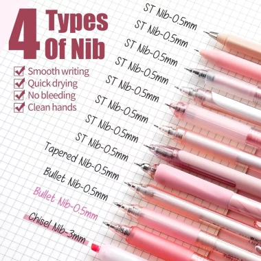 Four Candies Bộ bút mực gel pastel 0.5mm – Bút bi thu gọn, ghi chú thẩm mỹ trẻ em 3