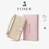 FOXER Ví da nữ gấp ba sang trọng - Ví ly hợp dài, đựng thẻ, màu vàng - 729.999₫