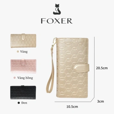 FOXER Ví da nữ gấp ba sang trọng - Ví ly hợp dài, đựng thẻ, màu vàng - 729.999₫ 3