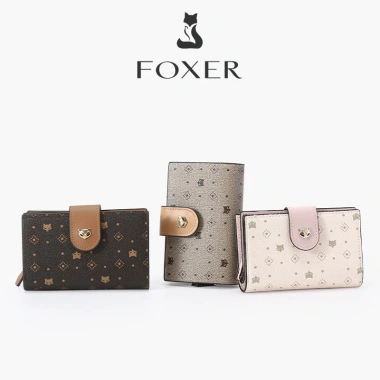 FOXER Ví nữ gọn nhẹ, đựng thẻ tín dụng và tiền xu, có khóa kéo, giá 359.999 VND 2