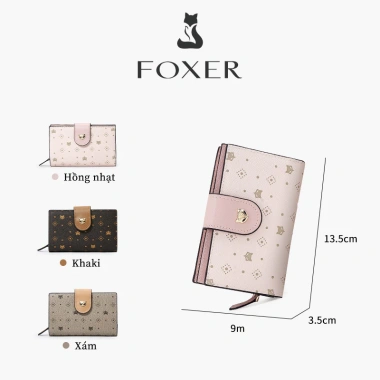 FOXER Ví nữ gọn nhẹ, đựng thẻ tín dụng và tiền xu, có khóa kéo, giá 359.999 VND 6